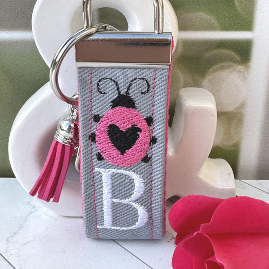 Handmade Ladybug Keychain, Ladybug Gifts, Ladybugs, Initial Keychain, Personalized Gift, Lady bugs, Personalized Keychain, Luggage Tag