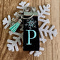 Handmade Snowflake Keychain, Winter Birthday Gift, Snowflake Gifts, Initial Keychain, Snowflake Bridal, Winter Bridal Shower, Skier Gifts