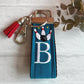 Bowling Keychain, Bowling Gifts, Bowling team, Backpack Keychain, Letter Keychain, Embroidered Keychain, Initial Keychain, Luggage Tag