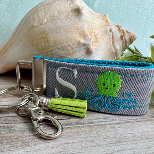 Handmade Octopus Keychain, Octopuses, Beach Keychain, Customizable Keychain, Octopus Gifts, Luggage Tag, Backpack Keychain, Beach Life
