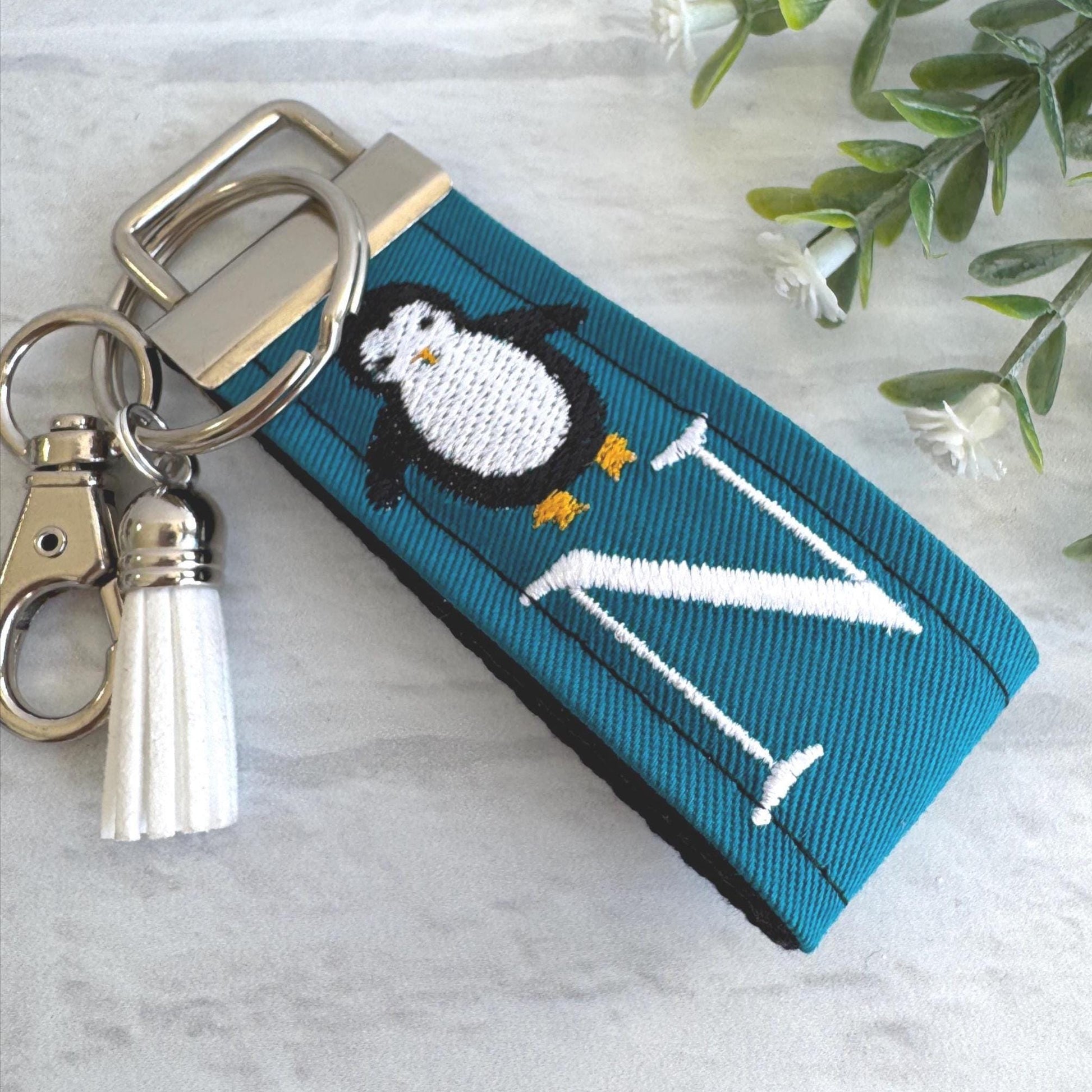 Penguin Initial Keychain, Penguin Gift, Baby Penguin, Penguin Chick, Cheer up Gift, Goodbye Friend Gift, Penguin Gifts, Backpack keychain