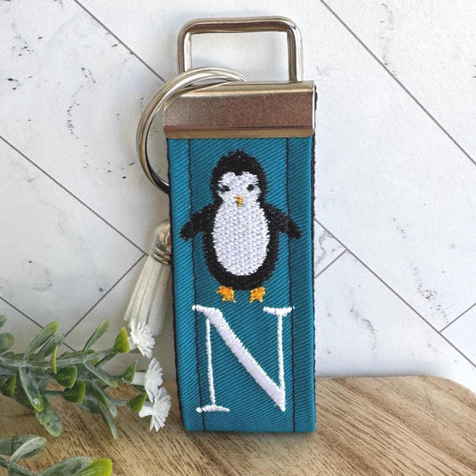 Penguin Initial Keychain, Penguin Gift, Baby Penguin, Penguin Chick, Cheer up Gift, Goodbye Friend Gift, Penguin Gifts, Backpack keychain