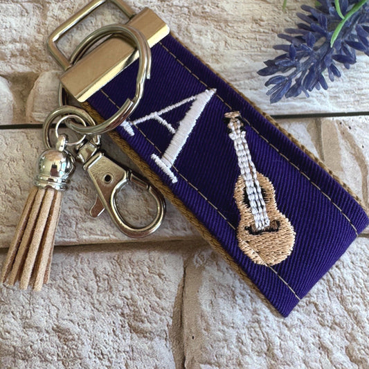 Handmade Guitar Keychain, Guitar Gift, Guitar Teacher Gift, Music Teacher Gift, Guitar Player Gifts, Guitar player keychain, guitar student