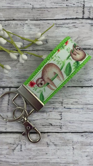 Handmade Sloth Keychain, Sloth Gifts, Popular Right Now, Sloth Gift, Sloths, Luggage Tag, Moving Away Gift, Ribbon Keychain, Teacher Gifts