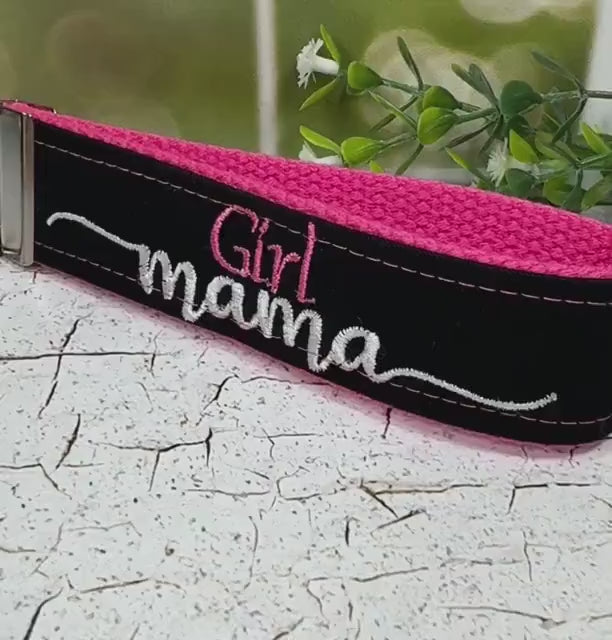 Mama Wristlet Keychain, Girl Mom, Keyfob Wristlet, Mama Bear, Girl Baby Shower, Expecting Mom Gift, Girl Mama, New Mom Gift Box, Mama Gifts