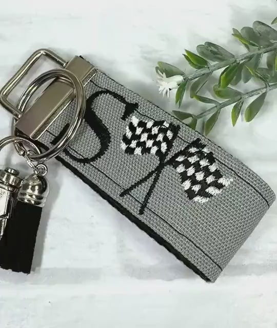 Handmade Racing Flag Keychain, Racing Checks, Racing Gifts, Racing Fans, Initial Keychain, Male Teacher Gifts, Checkered Flag, mens keychain