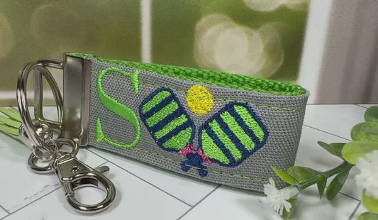 Pickleball Keychain, Pickleball Gifts, Backpack Keychain, Letter Keychain, Embroidered Keychain, Cool Keychain, Luggage Tag, PickleBall Tag