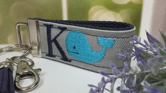 Whale Keychain, Whale Gifts, Preschool Teacher Gift, Backpack Keychain, Kids Keychain, Embroidered Keychain, Cool Keychain, Blue Whale