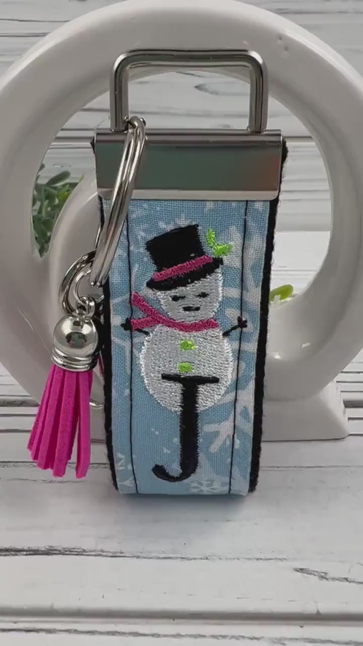 Snowman Keychain, Friend Keychain, Snowflake Keychain, Initial Keychain, Car Keychain, Secretary Gift, Snowman Gifts, Snowmen, Mini Keychain