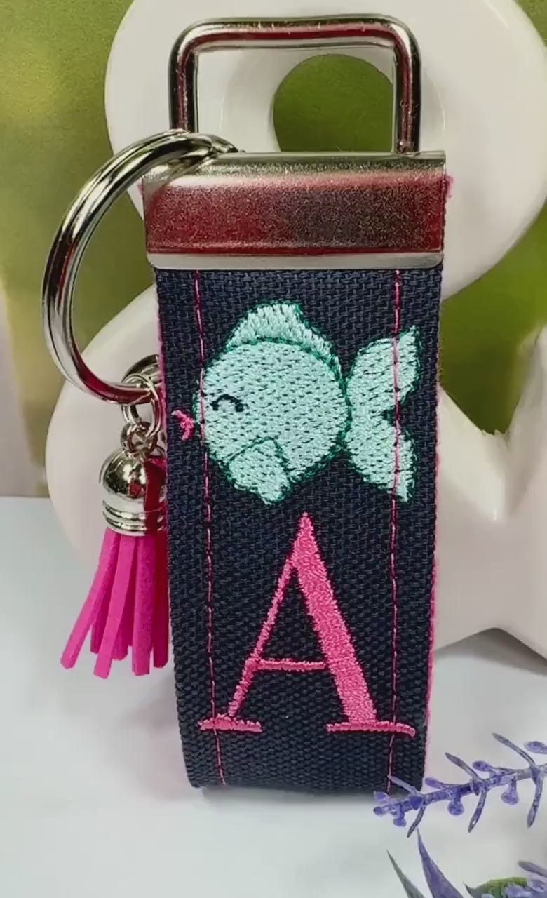 Fish Keychain, Fish Gifts, Preschool Teacher Gift, Backpack Keychain, Kids Keychain, Embroidered Keychain, Cool Keychain, Luggage Tag