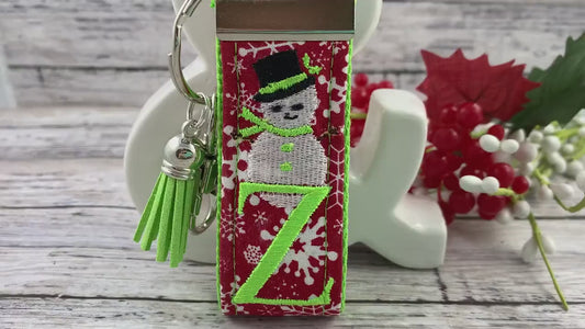 Snowman Monogram Keychain, Secret Santa Gift For Women, Initial Keychain, Snowflake, Popular Right Now, Cute Keychain