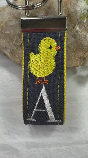 Chick Keychain, Baby Chick, Stress Relief Gift, Preschool Teacher Gift, Baby Chicks, Cheer up Gift, Farm Animals, Kids keychain, Initial