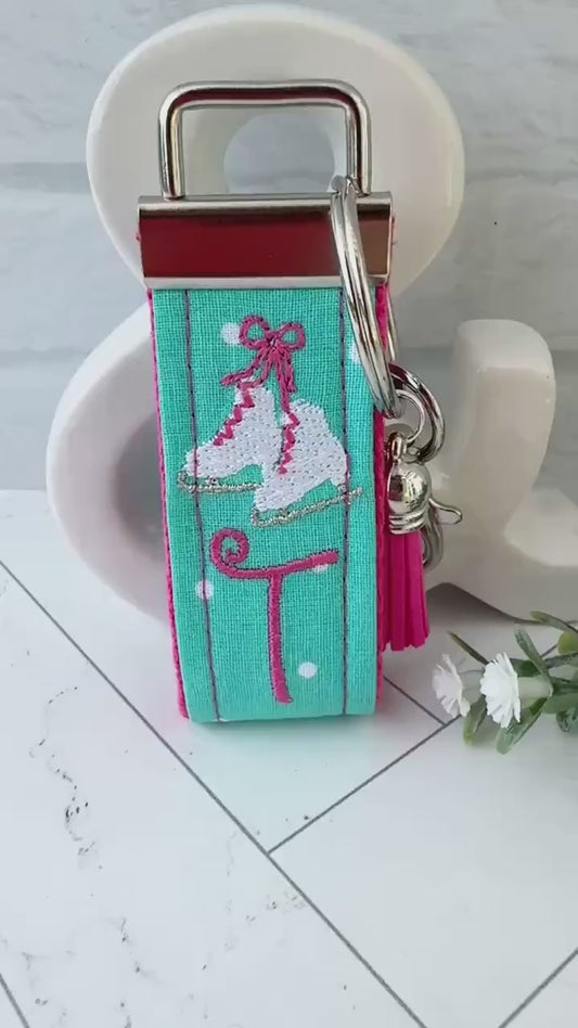 Ice Skate Keychain, Ice Skating Gifts, Ice Skater Gift, Personalized Gift, Personalized Keychain, Luggage Tag, Ice Skates, Ice Skaters