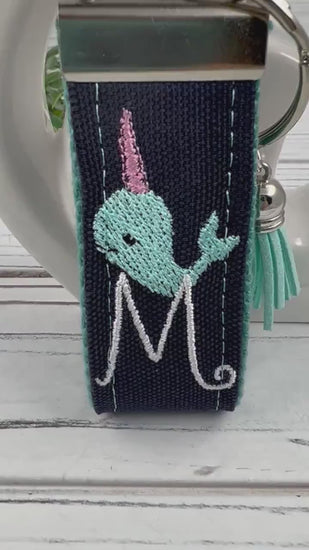 Handmade Narwhal Keychain, Narwhals, Narwhal Party Gift, Customizable Keychain, Personalized Keychain, Narwhal Baby,  Tween Gifts Girls