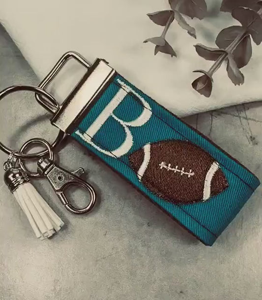 Handmade Football Keychain, Football Mom, Football Gifts, Football Coach gift, Initial Keychain, Male Teacher Gifts, Football team Gifts