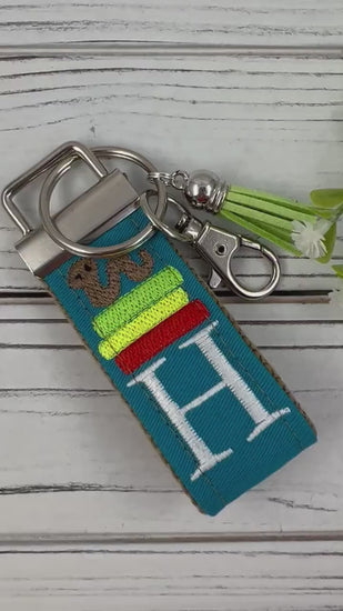 Initial Keychain for Librarian Gifts, Book Lover Gift, Teacher Retirement Gift, Future Teacher Gifts, High School Teacher, Book Keychain