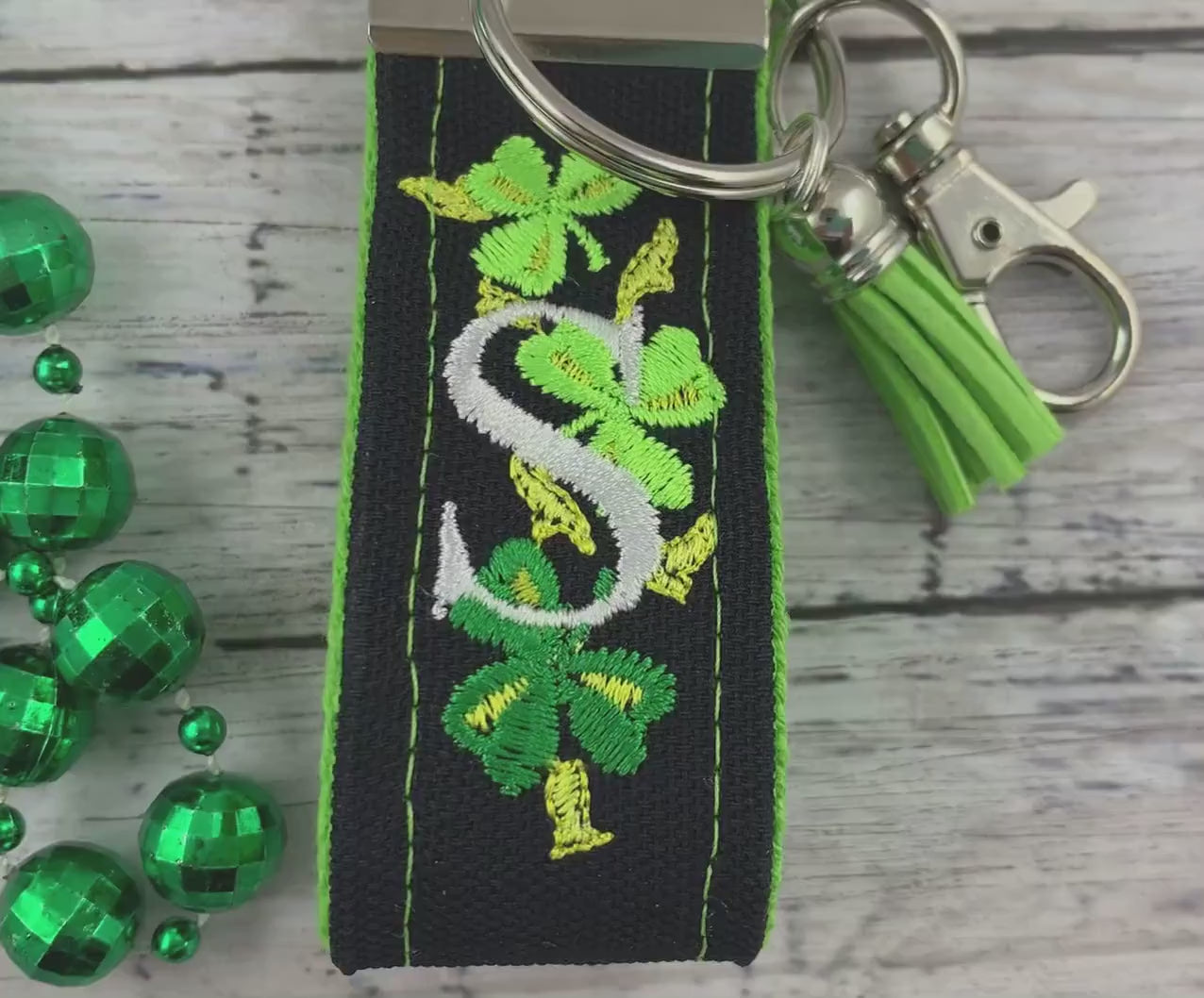 Handmade Four Leaf Clover Keychain, Embroidered Keychain, Popular Right Now, Personalized Gift, Personalized Keychain, Luggage Tag, Clover