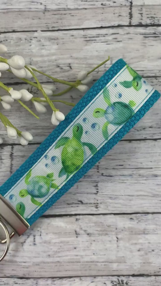 Sea Turtle Keychain | Wristlet Keychain | Beach Gifts | Best Seller | Ribbon Keychain | Sea Turtle | Popular Right Now | Sea Turtle Gifts