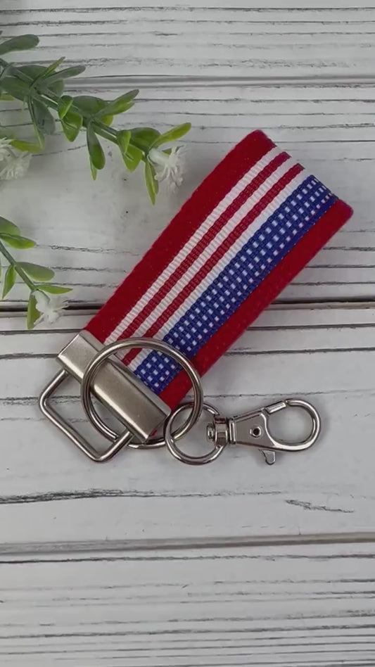Handmade Flag Keychain, American Flag, Flag Gifts, Mini Backpack Keychain, Luggage Tag, Military Mom Gift, Moving Away Gift, Trending Now