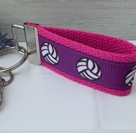 Volleyball Keychain, Volleyball Ribbon, Volleyball Player gift, Volleyball Coach Gift, Volleyball Mom, Volleyball Female, Volleyball Ribbon