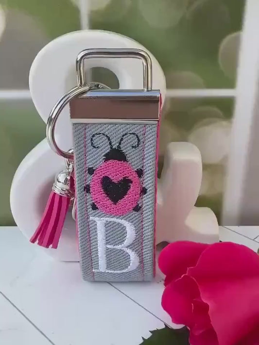 Handmade Ladybug Keychain, Ladybug Gifts, Ladybugs, Initial Keychain, Personalized Gift, Lady bugs, Personalized Keychain, Luggage Tag