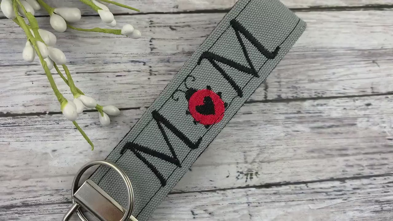 Ladybug Mom Keychain, Popular Right Now, Expecting Mom Gift, Embroidered Keychain, Embroidery keychain, Mother in Law Gift, Mom Gifts