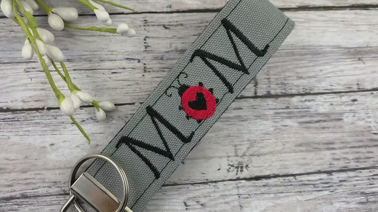 Ladybug Mom Keychain, Popular Right Now, Expecting Mom Gift, Embroidered Keychain, Embroidery keychain, Mother in Law Gift, Mom Gifts