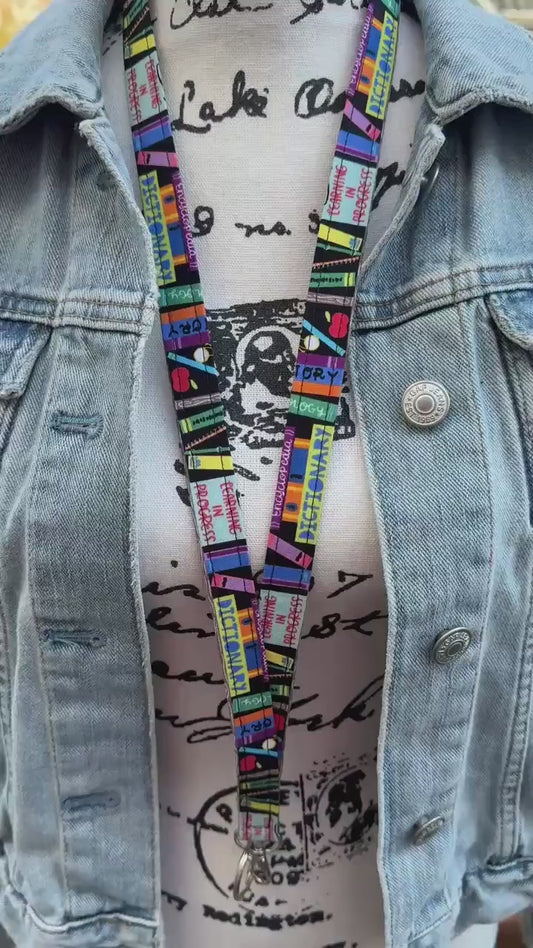 Teacher lanyard with id holder, Lanyard for Teacher, Elementary Teacher Gift, Preschool Teacher, Teacher Life, Librarian Gift, Teacher Aides