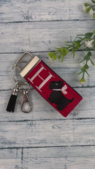 Handmade Scottish Terrier Keychain, Scottie Dog, Scottie Dog Gifts, Scottish Terrier Gifts, Life is Better with a Dog, Initial Keychain