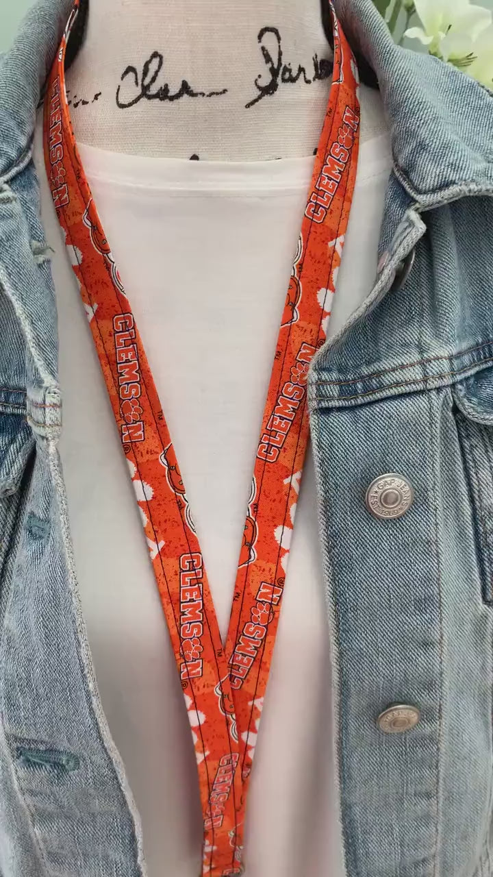 Clemson | Lanyard | Approved Crafter License Holder | Badge Holder | Lanyards | Teacher Lanyard | ID Holder | Lanyard for Keys