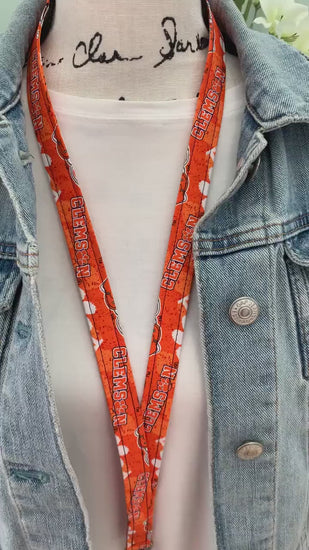Clemson | Lanyard | Approved Crafter License Holder | Badge Holder | Lanyards | Teacher Lanyard | ID Holder | Lanyard for Keys