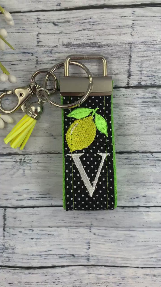 Lemon Keychain, Stress Relief Gift, Polka Dots, Lemons, Popular Right Now, Cheer up Gift, Goodbye Friend Gift, Girls Weekend Gift, Lemons