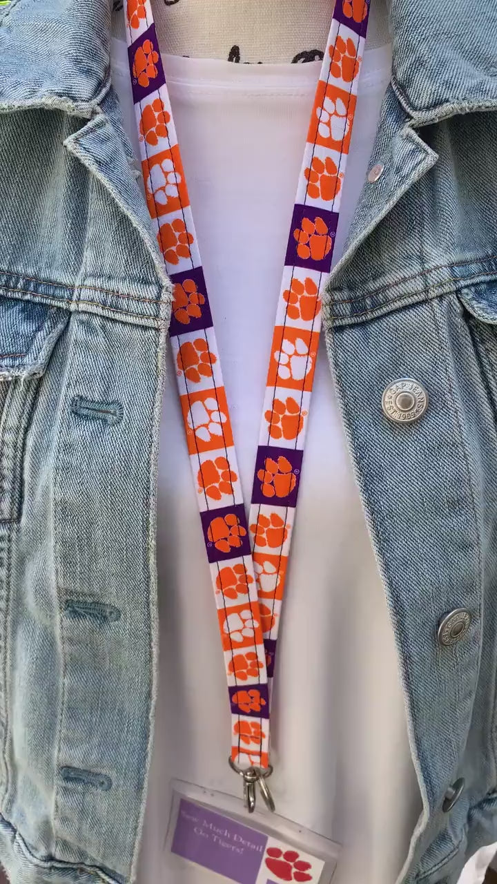 Clemson Lanyard | Approved Crafter License Holder | Clemson University | Clemson Tigers | College Gifts | Lanyard for Keys| Graduation gifts