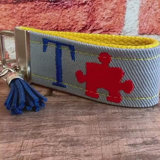 Handmade Autism Keychain, Autism Awareness,  Autism Teacher Gift, Autism Puzzle Piece, Autism Mom, Autistic Pride, Autistic Adult Gift
