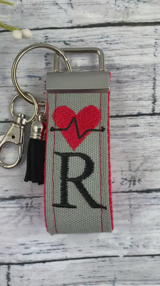 Heartbeat Keychain, Medical Student Gift, Heartbeat Gift, Popular Right Now, Initial Keychain, Doctor Gift, RN Gifts, Cardiologist Gift