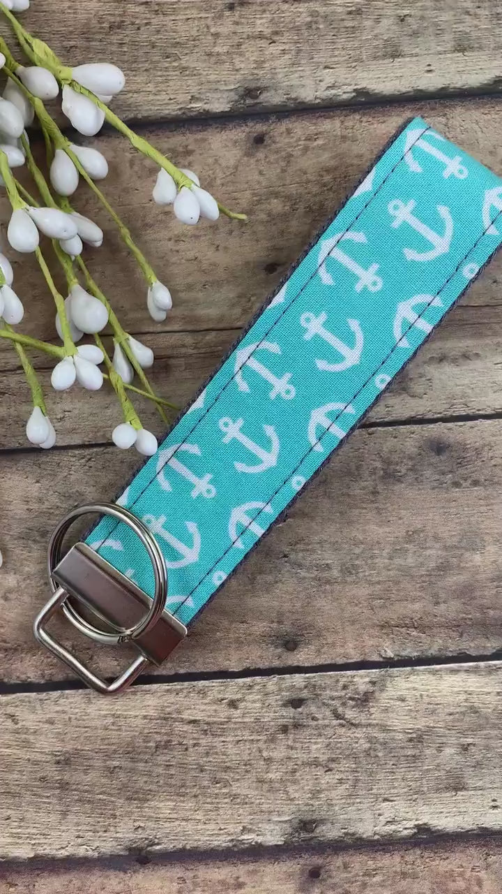 Turquoise Anchor Keychain, Nautical Keychain, Beach Keychain, Mindfulness Gifts, Sister in Law Gift, Nautical Wedding Favors, Boat Keychain