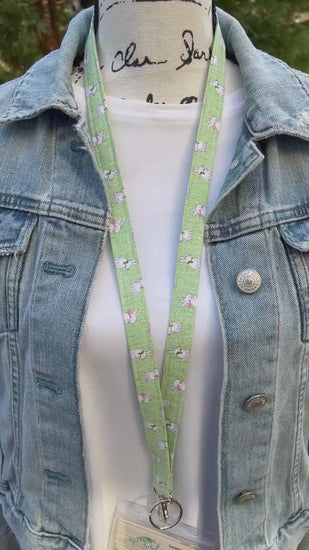 Easter Lanyard with Bunny, Cute Lanyard with ID holder, Popular Right Now, Teacher Lanyard with ID holder, Work Lanyard , Librarian Gifts