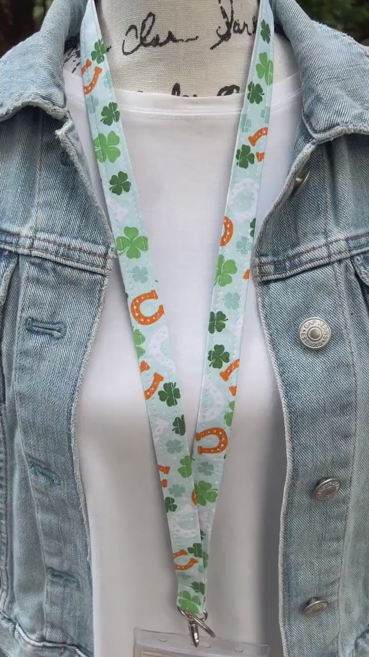 St. Patrick's Day Lanyard, Cute Lanyard with ID holder, Popular Right Now, Teacher Lanyard with ID holder, St. Patricks Day Gift, Clovers