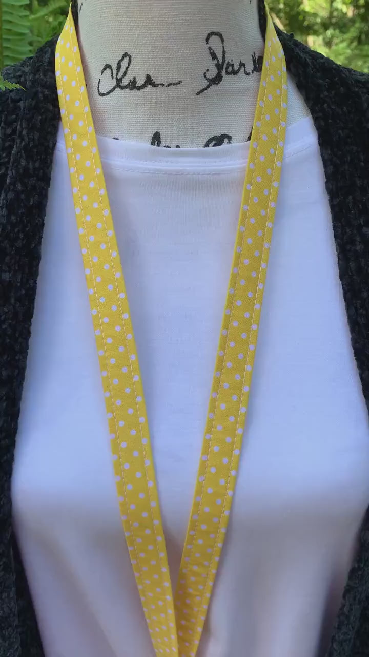 Polka Dot Lanyard, Cute Lanyard with ID holder, Popular Right Now, Teacher Lanyard with ID holder, Yellow Lanyard, High School Teacher