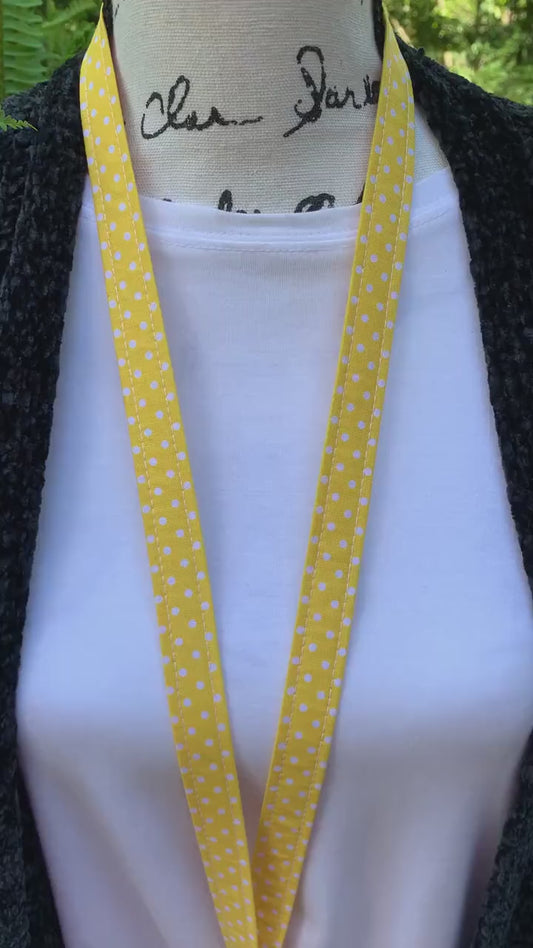 Polka Dot Lanyard, Cute Lanyard with ID holder, Popular Right Now, Teacher Lanyard with ID holder, Yellow Lanyard, High School Teacher