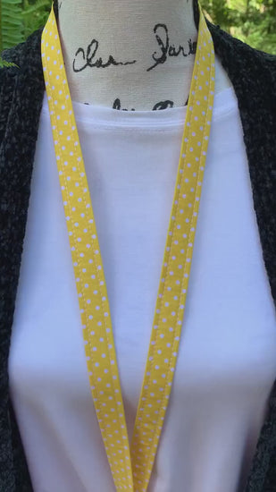 Polka Dot Lanyard, Cute Lanyard with ID holder, Popular Right Now, Teacher Lanyard with ID holder, Yellow Lanyard, High School Teacher