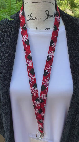 Handmade Snowflake Lanyard, Cute Lanyard with ID holder, Popular Right Now, Teacher Lanyard with ID holder, Snowflakes, Librarian Gifts