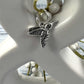 Key Lanyard with Retro Flowers Sweet Bird Tangerine