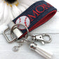 Mini Key FOB Keychain for Women Ideal as a Purse Keychain or Backpack Keychain, Baseball MOM