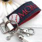 Mini Key FOB Keychain for Women Ideal as a Purse Keychain or Backpack Keychain, Baseball MOM