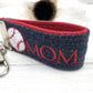 Mini Key FOB Keychain for Women Ideal as a Purse Keychain or Backpack Keychain, Baseball MOM
