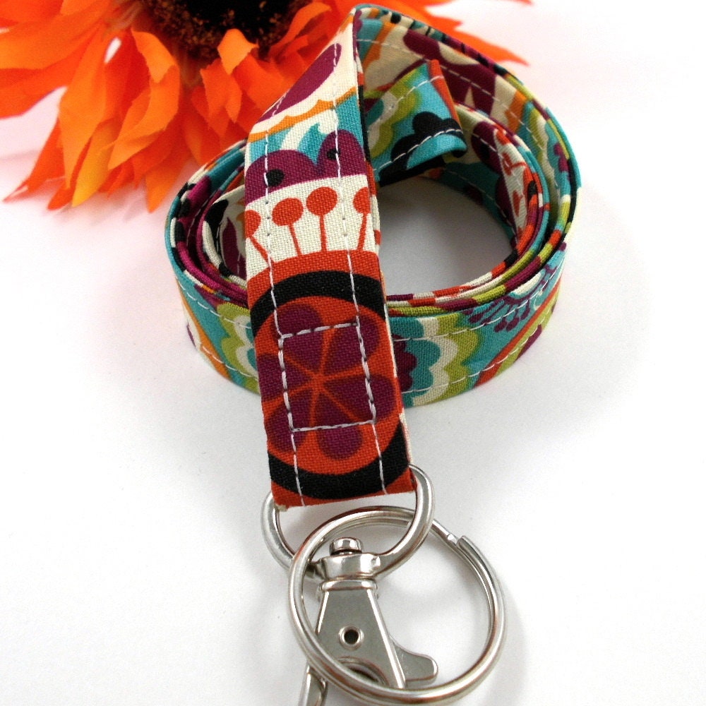 Teal Floral Lanyards For Women