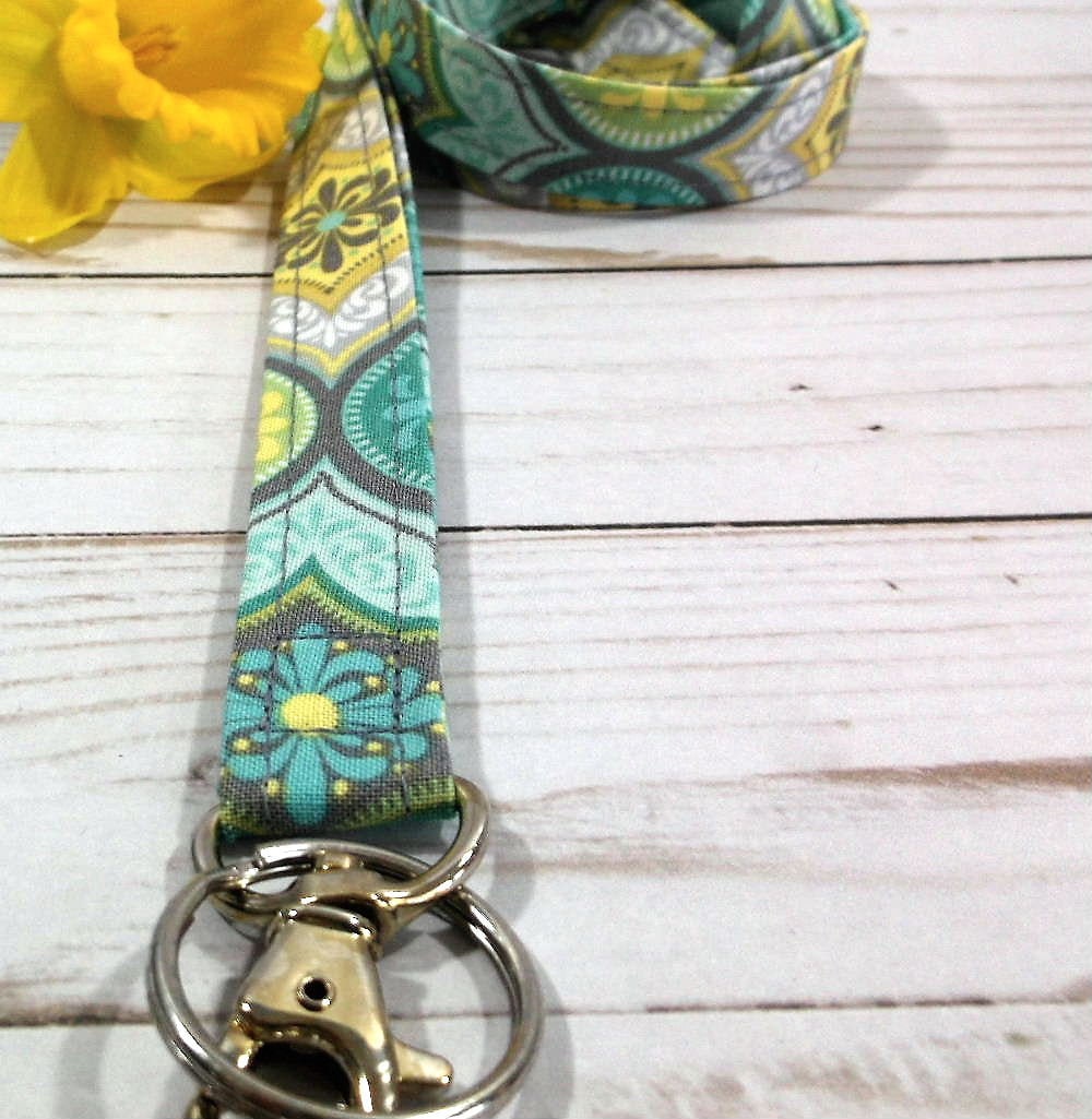Floral Fabric Lanyards for Keys and ID Badge
