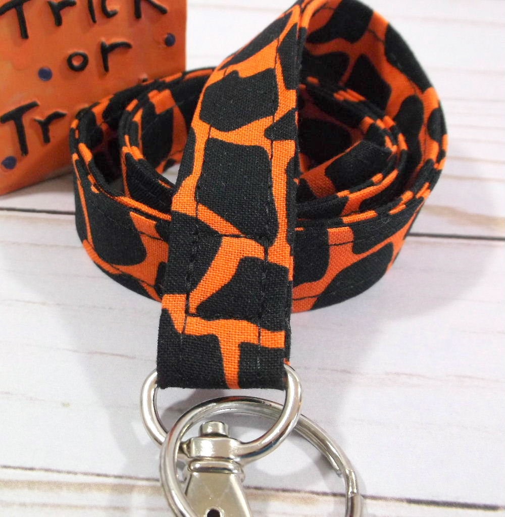 Halloween Lanyard in Giraffe,  Halloween Gifts, Popular Right Now, Teacher Lanyard, Lanyard for Badge, Halloween Accessories, Spooky