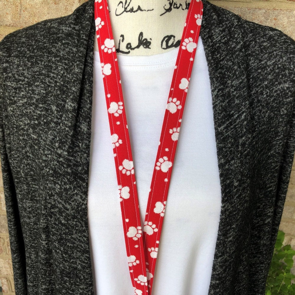 Paw Print Lanyard for Keys and ID Badge